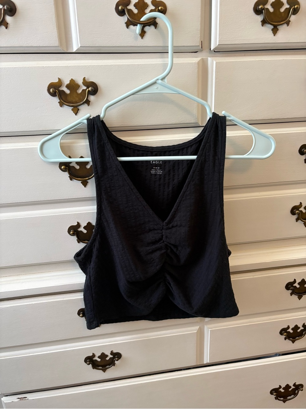 American Eagle Outfitters Black Cropped Tank Top